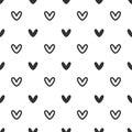 Black heart seamless pattern