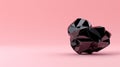 A black heart shaped object on a pink background, AI Royalty Free Stock Photo