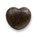 Black heart stone, love pebble, rock in heart shape, Royalty Free Stock Photo