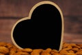 Heart symbol with almonds. Royalty Free Stock Photo