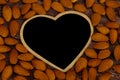 Heart symbol with almonds. Royalty Free Stock Photo