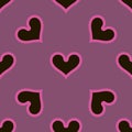 Black hearts seamless background pattern