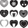 Black Hearts, White Hearts, Hearts Vectors