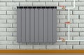 Black heating radiator in a room Royalty Free Stock Photo