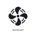 black heating unit isolated vector icon. simple element illustration from furniture and household concept vector icons. heating Royalty Free Stock Photo