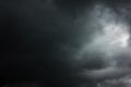 Black heavy clouds with hole Royalty Free Stock Photo