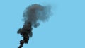 black heavy defilement smoke emission from factory, isolated - industrial 3D rendering