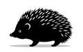 Black hedgehog silhouette silhouette isolated on white