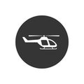 Black helicopter vector icon on white background Royalty Free Stock Photo