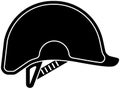 black Helmet silhouette or flat safety illustration of engineer logo miner for worker with mine icon and construction shape Royalty Free Stock Photo