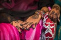 Black Henna Hands Drawings on Women for African Wedding Ceremony