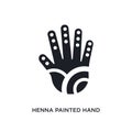 black henna painted hand isolated vector icon. simple element illustration from religion concept vector icons. henna painted hand Royalty Free Stock Photo