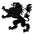 Black heraldic lion