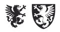 Black heraldic rampant griffin