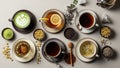 Are black and herbal teas each with its respective ingredients Royalty Free Stock Photo
