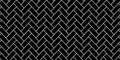 Black herringbone metro tile seamless pattern. Subway stone or ceramic brick wall background. Royalty Free Stock Photo