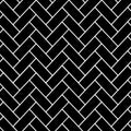 Black herringbone metro tile seamless pattern. Subway stone or ceramic brick wall background. Royalty Free Stock Photo