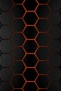 Black hex background. Design pattern Royalty Free Stock Photo