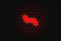 Black hexagon and red neon light Royalty Free Stock Photo