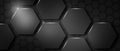 black hexagonal abstract metal background Royalty Free Stock Photo