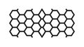 Black Hexagonal Honeycomb Grid Pattern Texture, vector design Generative AI Royalty Free Stock Photo