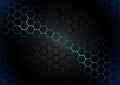 Black Hexagonal Pattern on Blue Magma Background