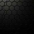 Black hexagonal pattern featuring interconnected, even-sided hexagons creating a Royalty Free Stock Photo