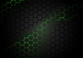 Black Hexagonal Pattern on Green Magma Background