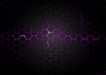 Black Hexagonal Pattern on Purple Magma Background