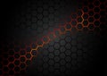 Black Hexagonal Pattern on Red Magma Background