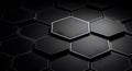 Black Hexagonal Tiles with Metallic Edges in Modern Pattern Royalty Free Stock Photo