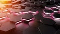 Black hexagone background pattern 3D rendering Royalty Free Stock Photo