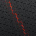 Black hexagons with red background