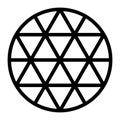 Black hexagram grid formed by lines in a circle Royalty Free Stock Photo