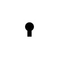 Black hey hole icon. Padlock, lock symbol isolated on white. Flat vector illustration. safety button
