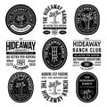 Black hideaway ranch adventure vector badges