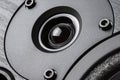 Black high-frequency tweeter speaker close-up