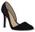 Black high heel shoe