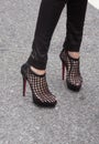 Black high heel shoes detail
