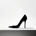 A black high heeled shoe sitting on top of a table. AI generative image Royalty Free Stock Photo