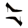 Black high heels shoes stiletto isolated white background Royalty Free Stock Photo