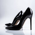 Black High Heels on white background Royalty Free Stock Photo