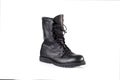 Black high male military boot isolated