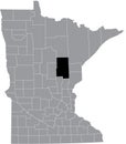 Location map of the Aitkin County of Minnesota, USA Royalty Free Stock Photo