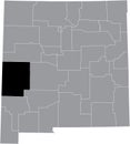Location map of the Catron County of New Mexico, USA Royalty Free Stock Photo