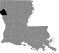 Location map of the DeSoto Parish of Louisiana, USA Royalty Free Stock Photo