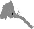 Location map of the Central region of the State of Eritrea Royalty Free Stock Photo