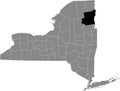 Location map of the Essex County of New York, USA