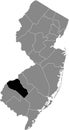 Location map of the Gloucester County of New Jersey, USA