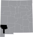 Location map of the Grant County of New Mexico, USA Royalty Free Stock Photo